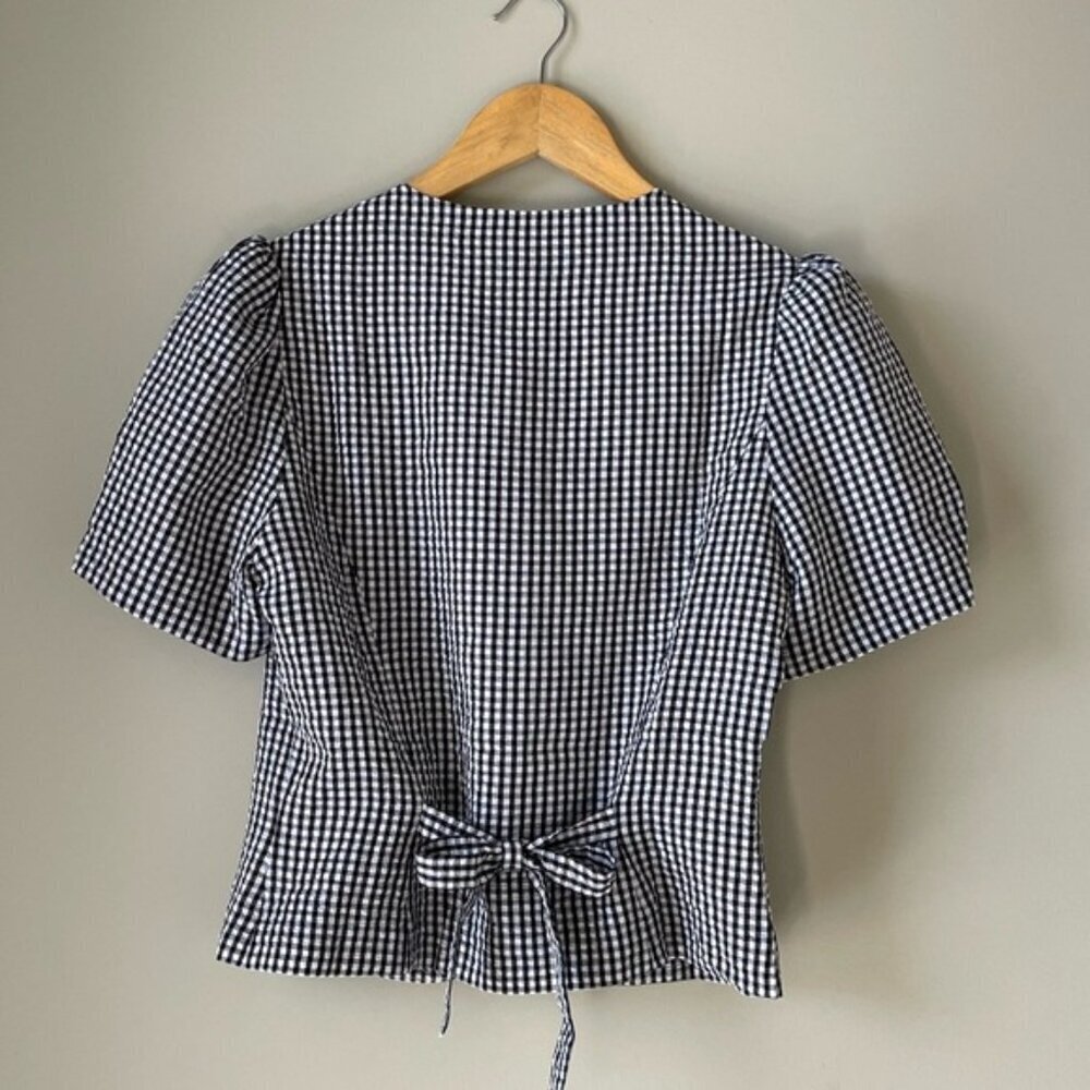 NEW Reformation Mika Two Piece Skirt Set Black White Check Gingham | US 2 UK 6 - Picture 7 of 13